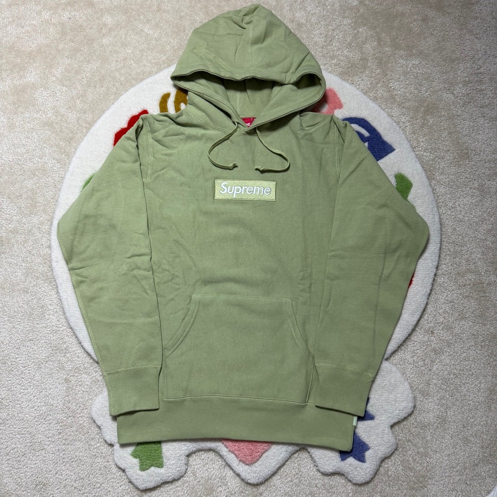 Supreme Box Logo Hooded Sweatshirt Sage Green FW16 BOGO Hoodie Size Medium